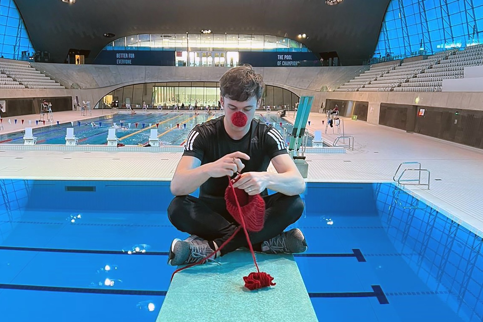 Tom Daley knits red noses ahead of Comic Relief challenge 
