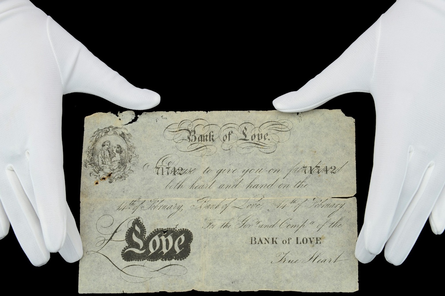 Valentine’s Day ‘banknotes’ from 19th century to go under the hammer 