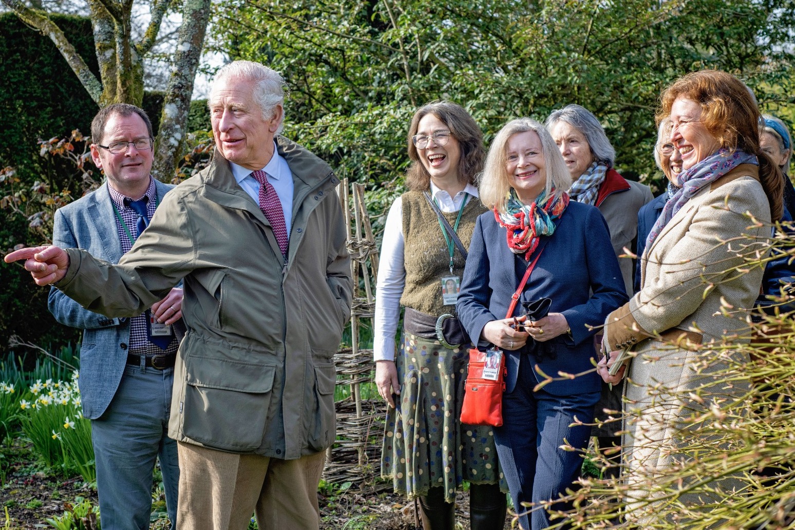 Prince of Wales welcomes tour guides to garden estate ahead of spring opening 
