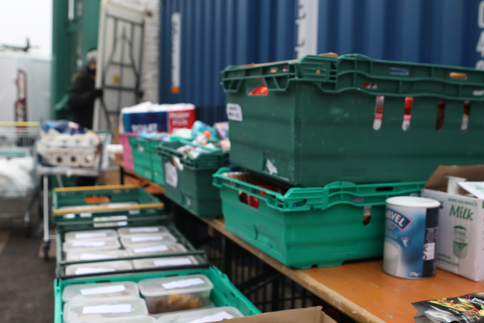 UK food banks have provided more than 2.1 million food parcels in past year 