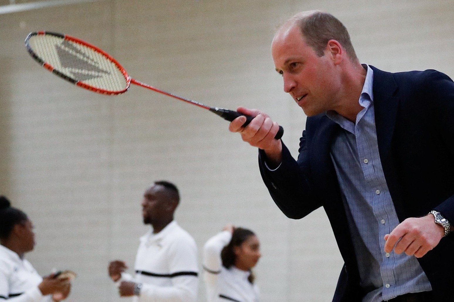 William tries luck at badminton as Birmingham prepares for Commonwealth Games 