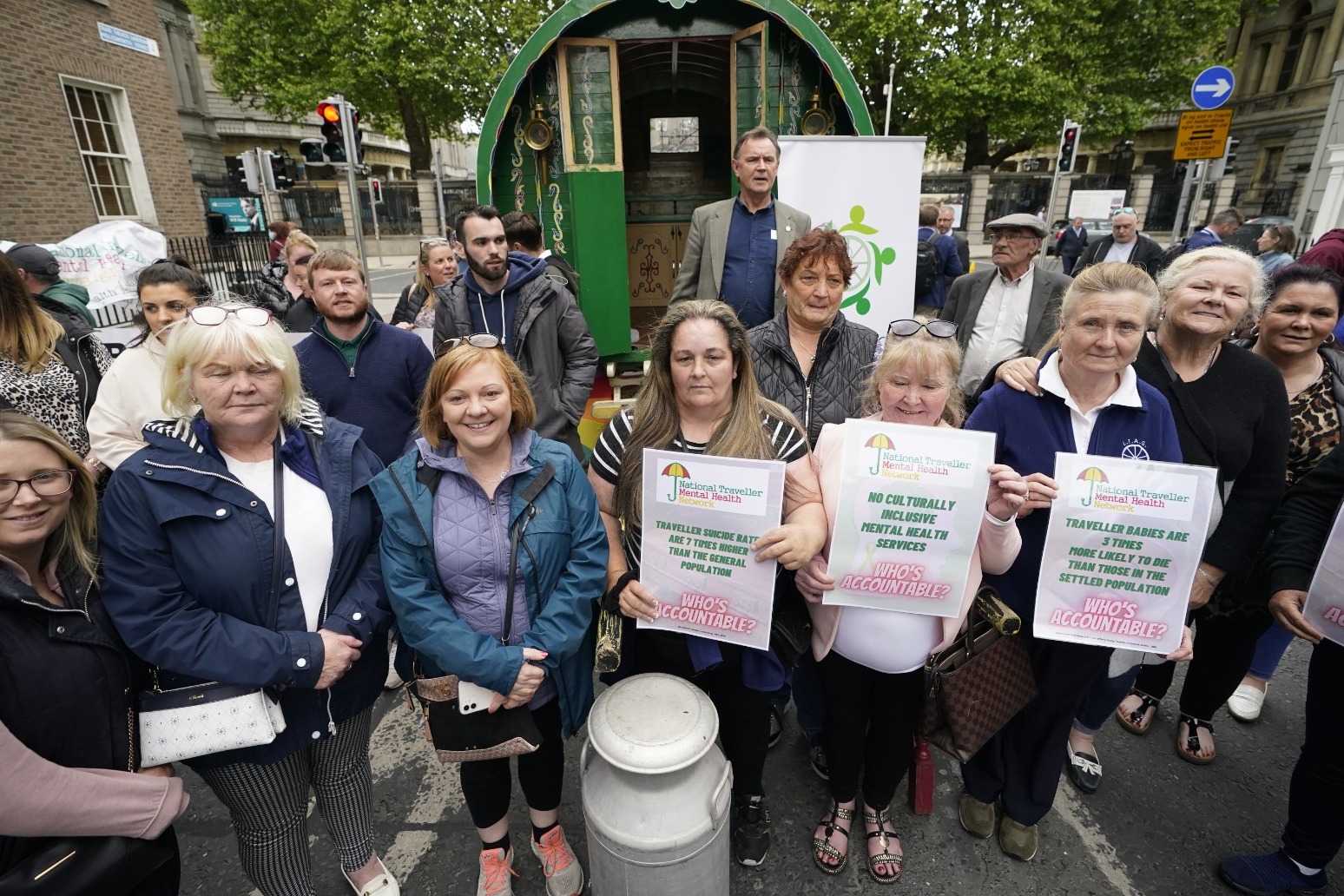 Travellers gather outside Leinster House to highlight crisis in mental health 